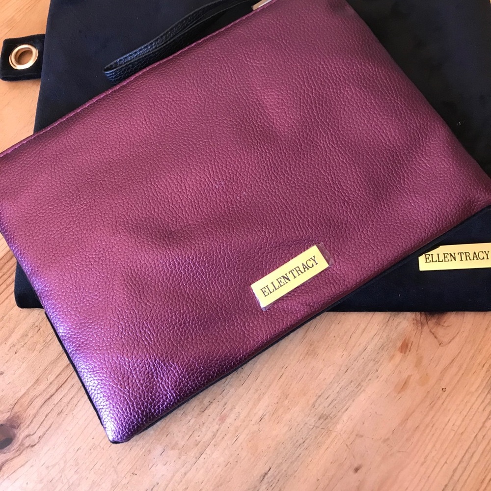 Ellen Tracy velvet like pouches new